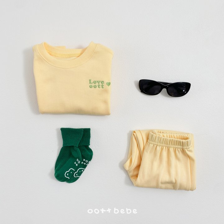 Oott Bebe - Korean Baby Fashion - #babyoninstagram - Love Oott Top Bottom Set - 7
