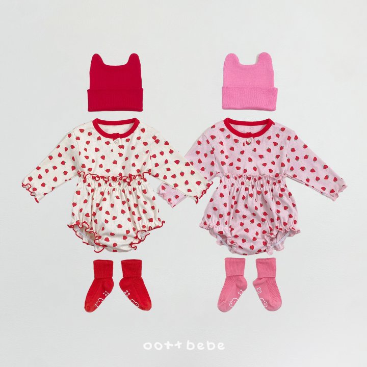 Oott Bebe - Korean Baby Fashion - #babyoninstagram - Strawberry Sandwich Bloomer Set