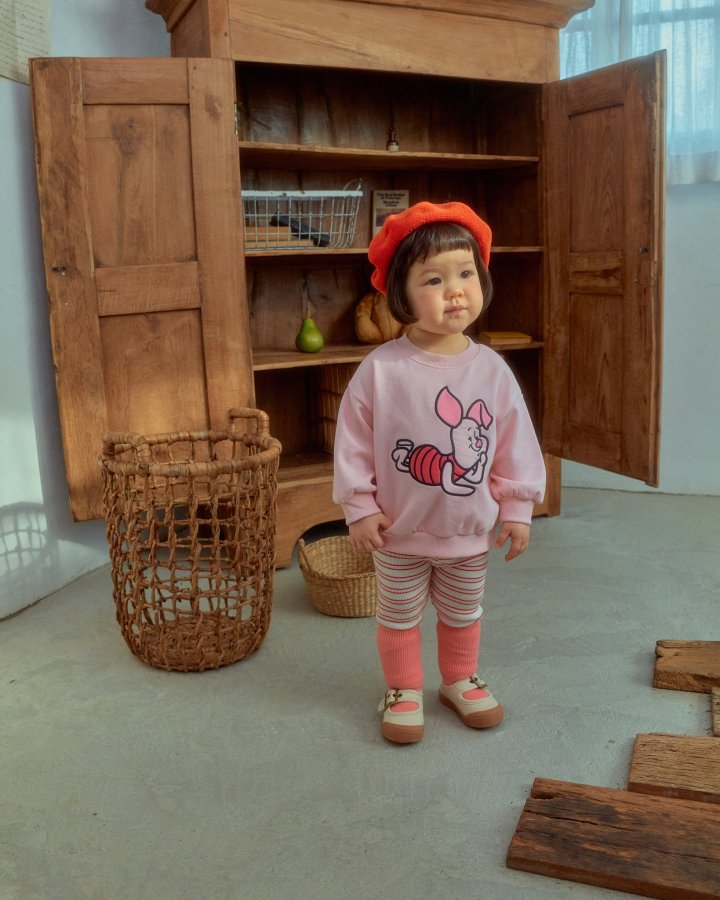 Oott Bebe - Korean Baby Fashion - #babyoninstagram - Pooh Friends Sweatshirt Piglet - 3