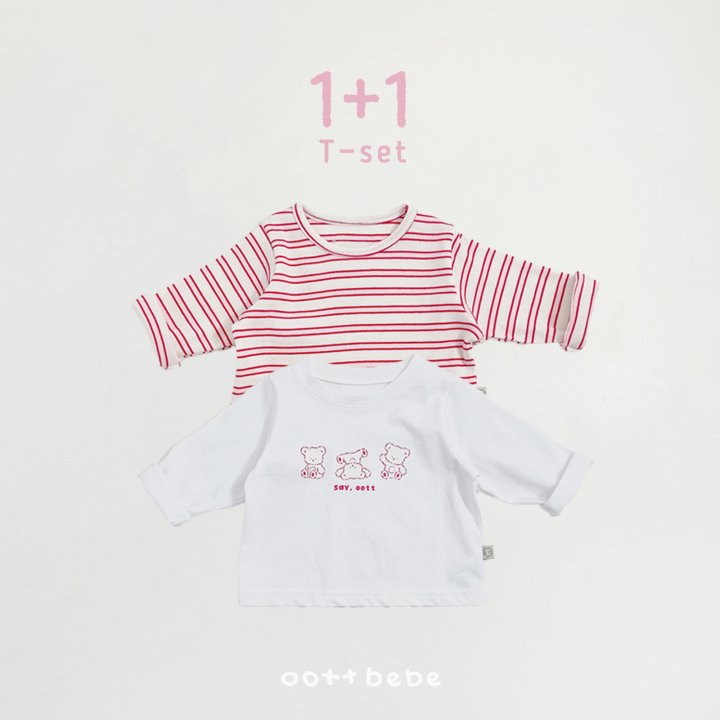 Oott Bebe - Korean Baby Fashion - #babyootd - Seiotte Tee Set (Bebe) - 9