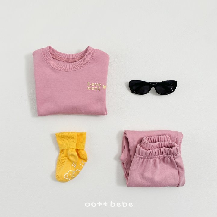 Oott Bebe - Korean Baby Fashion - #babyootd - Love Oott Top Bottom Set - 8