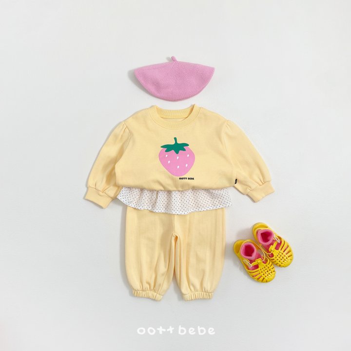 Oott Bebe - Korean Baby Fashion - #babyoninstagram - Strawberry Jam Girls Set - 4