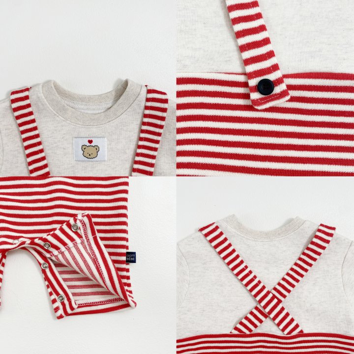 Oott Bebe - Korean Baby Fashion - #babyootd - Peekaboo Suspender All-in-One Suit - 9