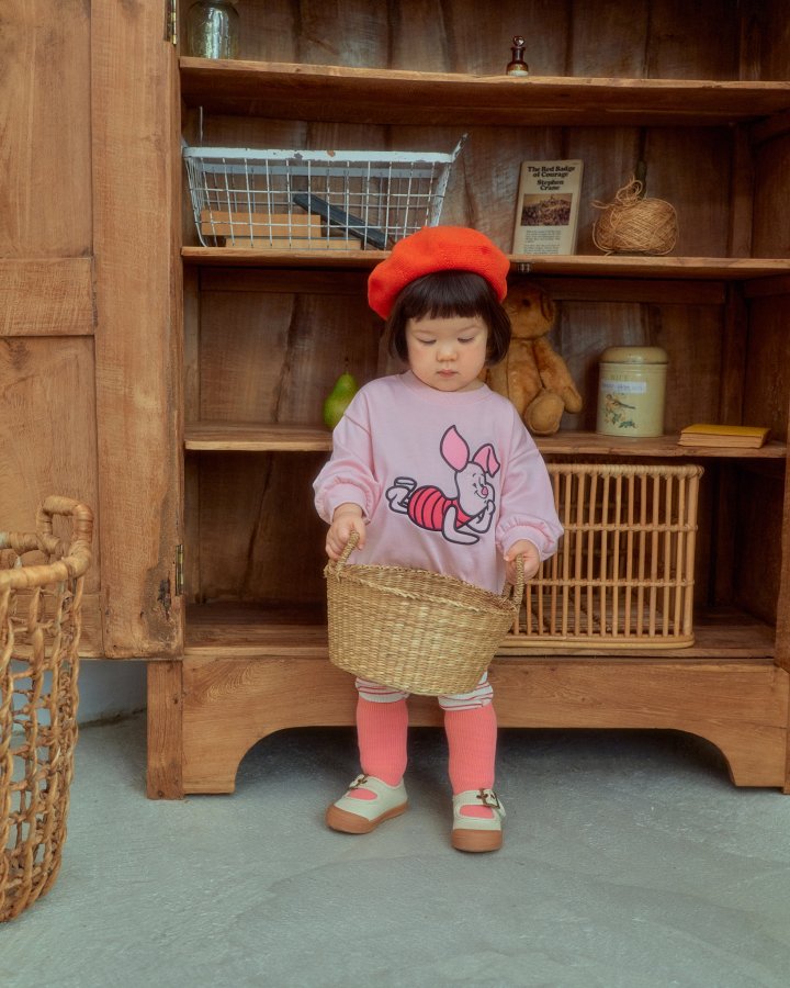 Oott Bebe - Korean Baby Fashion - #babyoninstagram - Pooh Friends Sweatshirt Piglet - 4