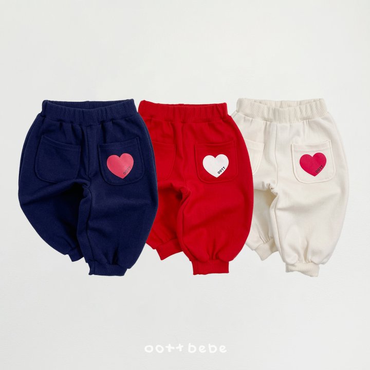 Oott Bebe - Korean Baby Fashion - #babyootd - Heart Pocket Pants
