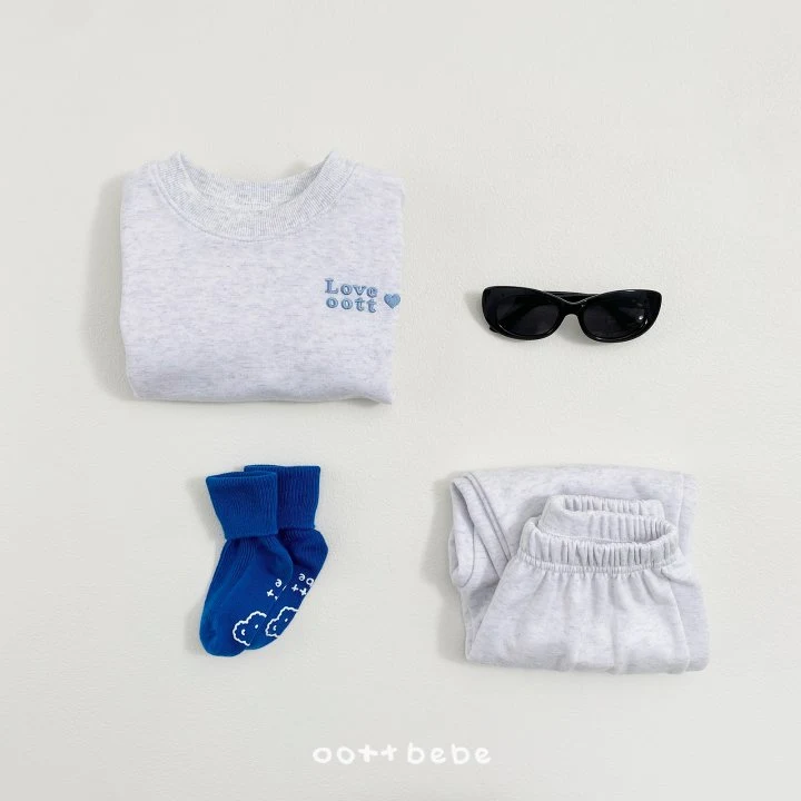 Oott Bebe - Korean Baby Fashion - #babyoutfit - Love Oott Top Bottom Set - 9
