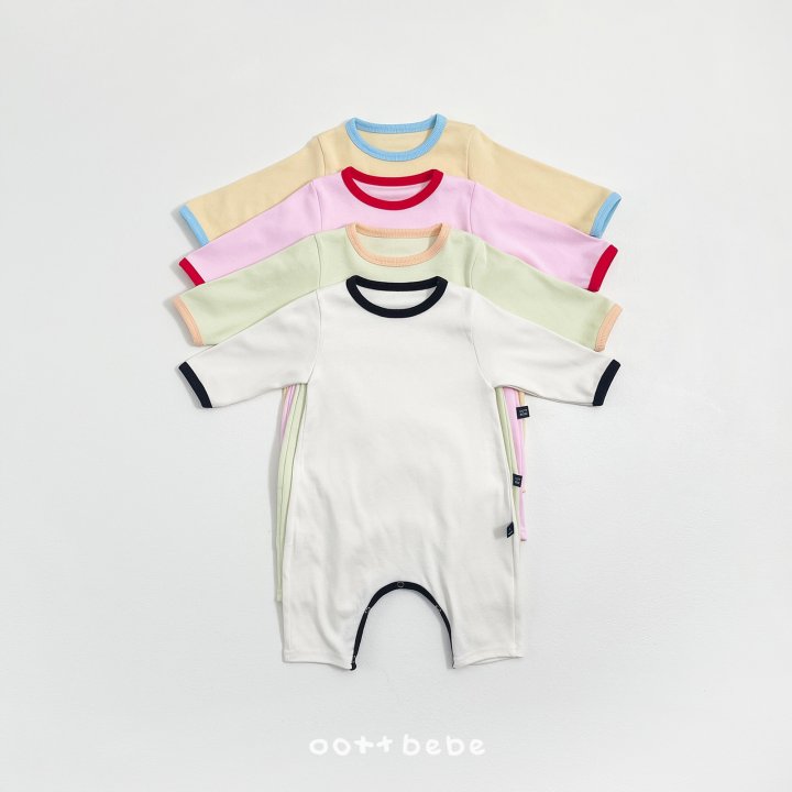 Oott Bebe - Korean Baby Fashion - #babyoutfit - Modal Heart Full Bodysuit Bunny Bonnet Set - 2