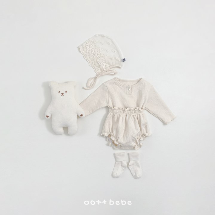 Oott Bebe - Korean Baby Fashion - #babyoutfit - Lace Bonnet - 8