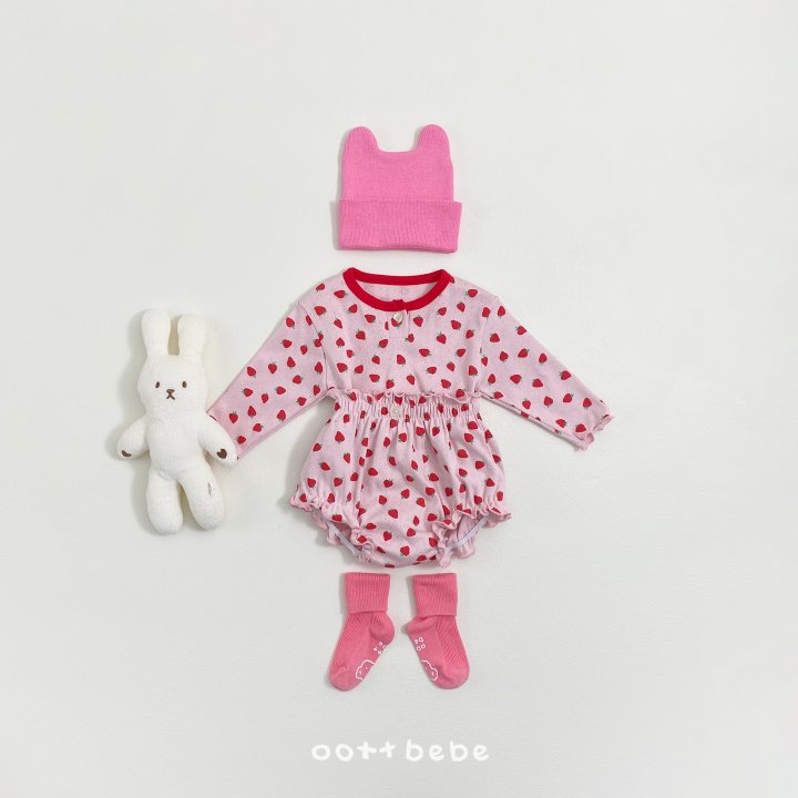 Oott Bebe - Korean Baby Fashion - #babyoutfit - Strawberry Sandwich Bloomer Set - 4