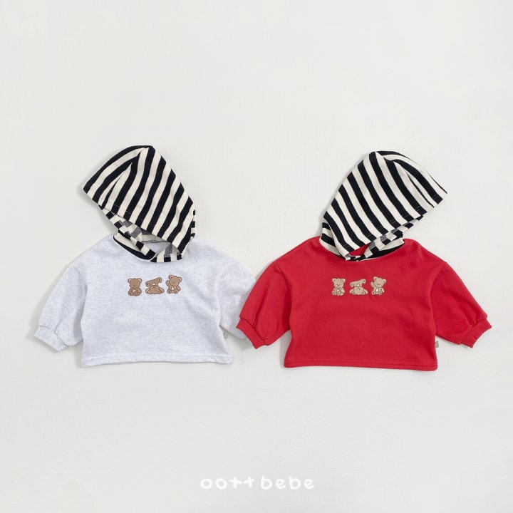 Oott Bebe - Korean Baby Fashion - #babyoutfit - Three Bears Hoodie Sweatshirt