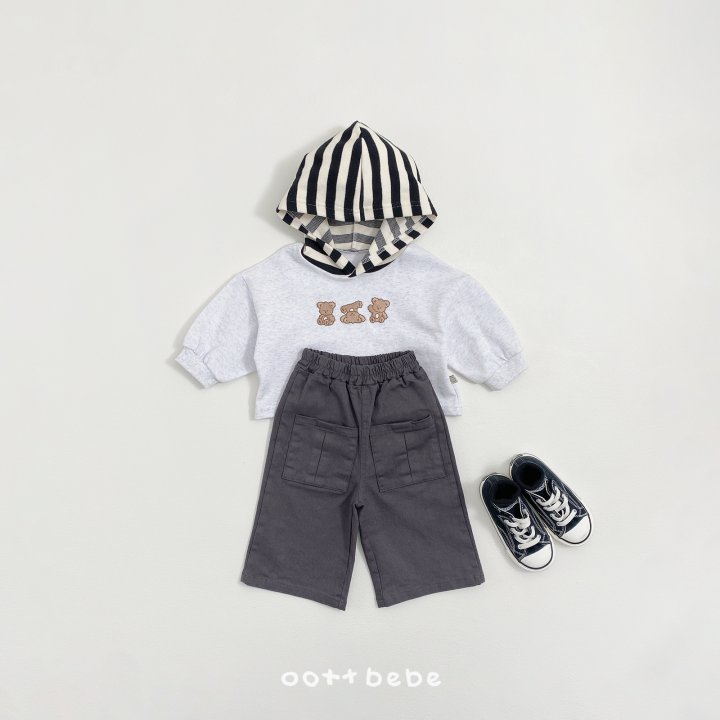 Oott Bebe - Korean Baby Fashion - #babyoutfit - Three Bears Hoodie Sweatshirt - 2