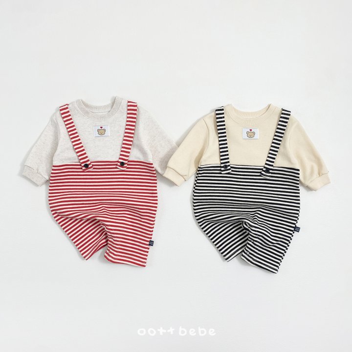 Oott Bebe - Korean Baby Fashion - #babyoutfit - Peekaboo Suspender All-in-One Suit - 11