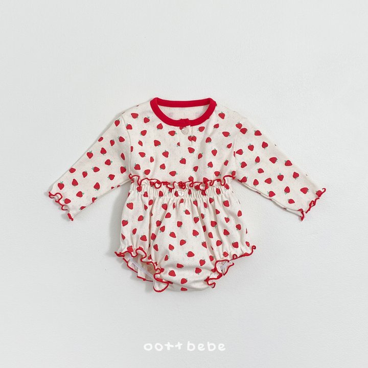 Oott Bebe - Korean Baby Fashion - #babywear - Strawberry Sandwich Bloomer Set - 5