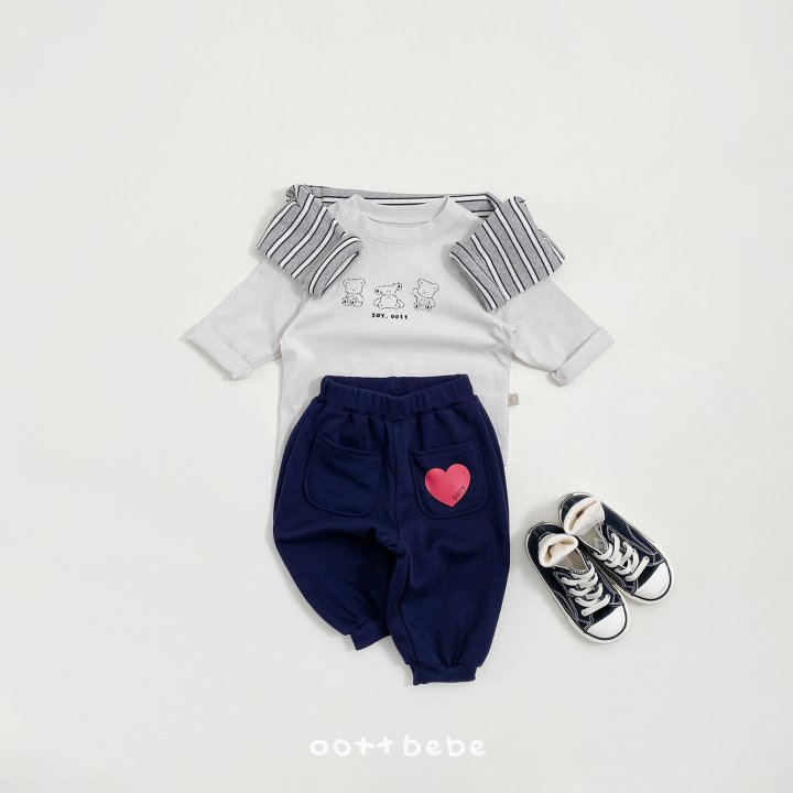 Oott Bebe - Korean Baby Fashion - #babyoutfit - Heart Pocket Pants - 4