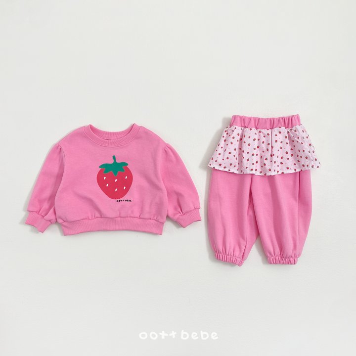 Oott Bebe - Korean Baby Fashion - #onlinebabyboutique - Strawberry Jam Girls Set - 8