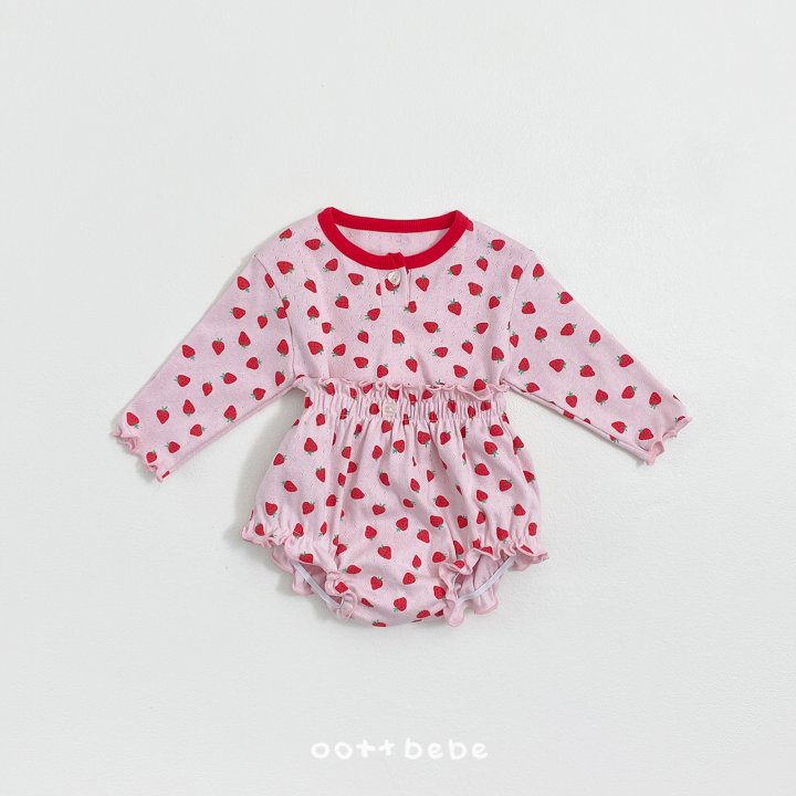 Oott Bebe - Korean Baby Fashion - #onlinebabyboutique - Strawberry Sandwich Bloomer Set - 6