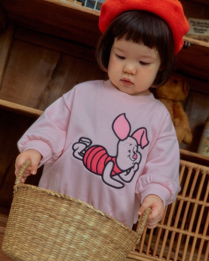 Oott Bebe - Korean Baby Fashion - #onlinebabyboutique - Pooh Friends Sweatshirt Piglet - 8