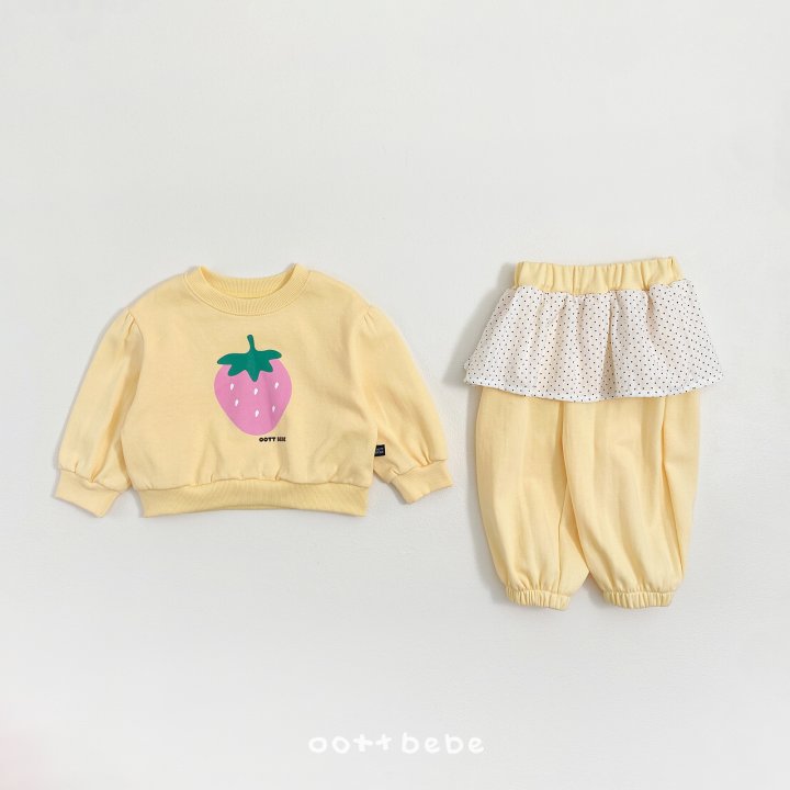 Oott Bebe - Korean Baby Fashion - #onlinebabyshop - Strawberry Jam Girls Set - 9