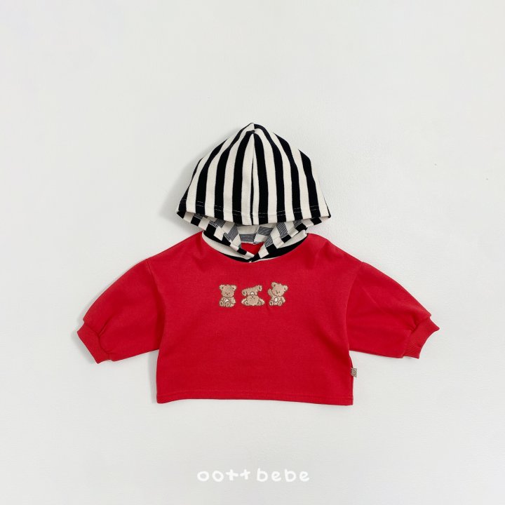 Oott Bebe - Korean Baby Fashion - #onlinebabyshop - Three Bears Hoodie Sweatshirt - 5