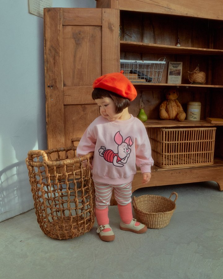 Oott Bebe - Korean Baby Fashion - #onlinebabyshop - Pooh Friends Sweatshirt Piglet - 9