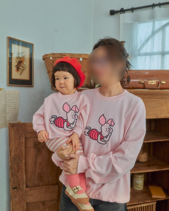 Oott Bebe - Korean Women Fashion - #momslook - Pooh Friends Sweatshirt Piglet (Adult) - 5