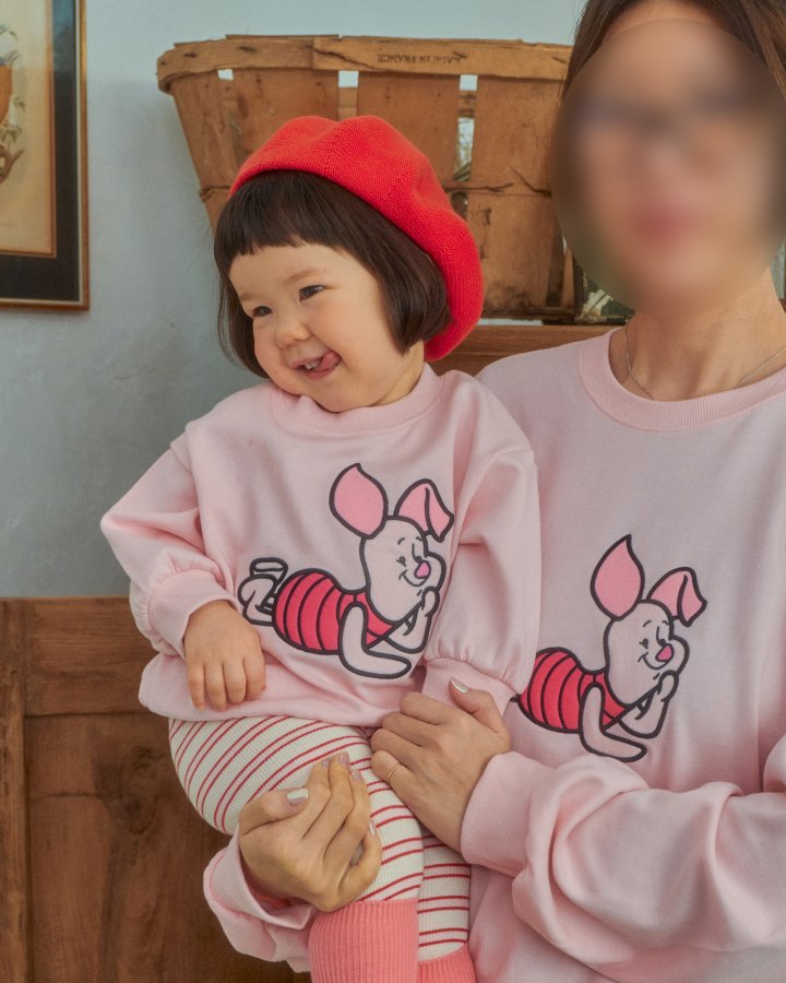 Oott Bebe - Korean Women Fashion - #momslook - Pooh Friends Sweatshirt Piglet (Adult) - 7