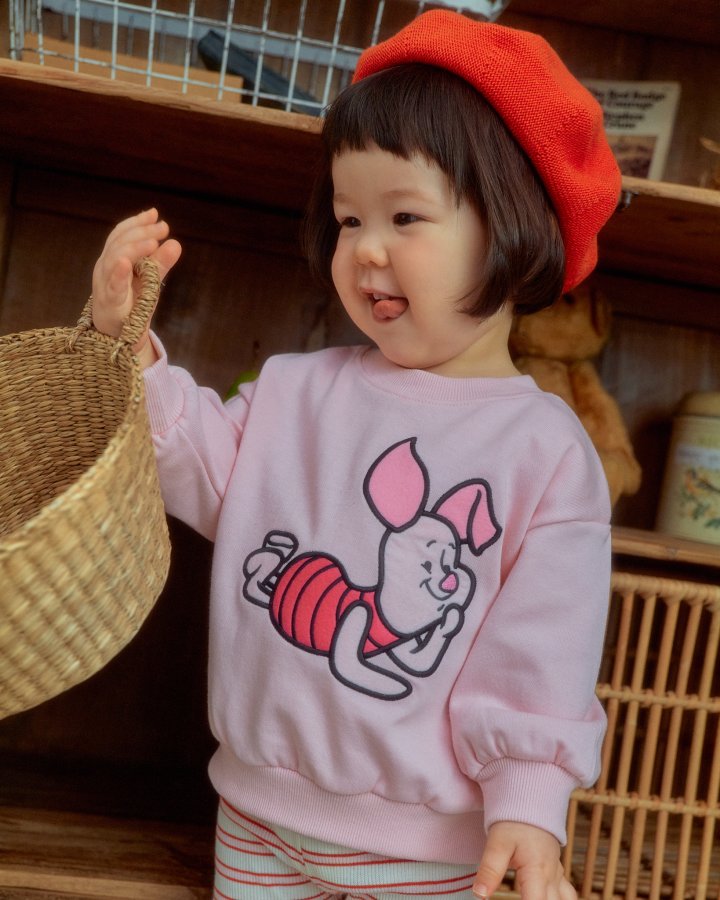 Oott Bebe - Korean Women Fashion - #shopsmall - Pooh Friends Sweatshirt Piglet (Adult) - 2