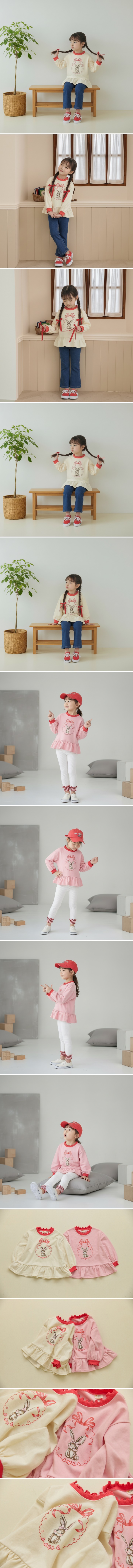 Orange Mom - Korean Children Fashion - #Kfashion4kids - Ribbon Bunny Long Tee