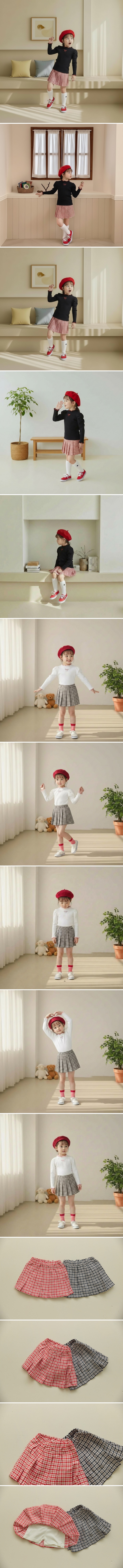 Orange Mom - Korean Children Fashion - #littlefashionista - Check Pleated Skirt