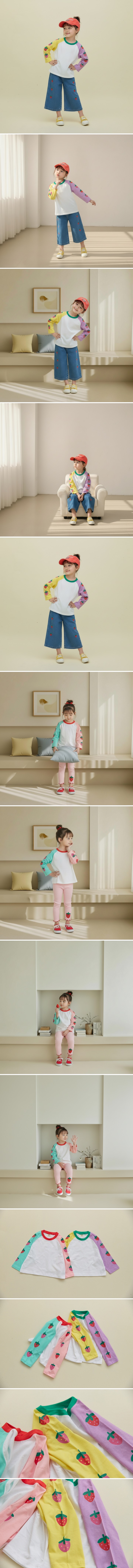 Orange Mom - Korean Children Fashion - #magicofchildhood - Strawberry Raglan Tee