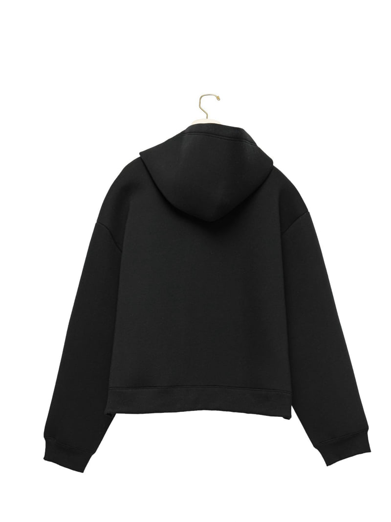 Paper Moon - Korean Women Fashion - #momslook - Oversized Neoprene Two Way Full Zipped Hoodie - 5