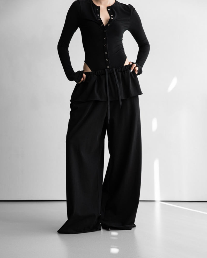 Paper Moon - Korean Women Fashion - #momslook - Ring Snap Button Detail Bodysuit - 3