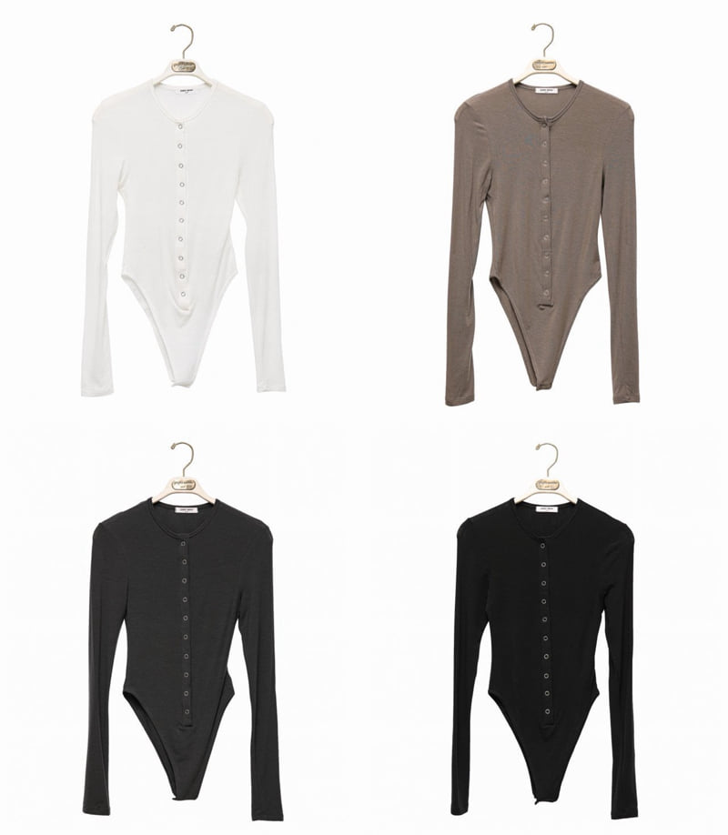 Paper Moon - Korean Women Fashion - #momslook - Ring Snap Button Detail Bodysuit - 7