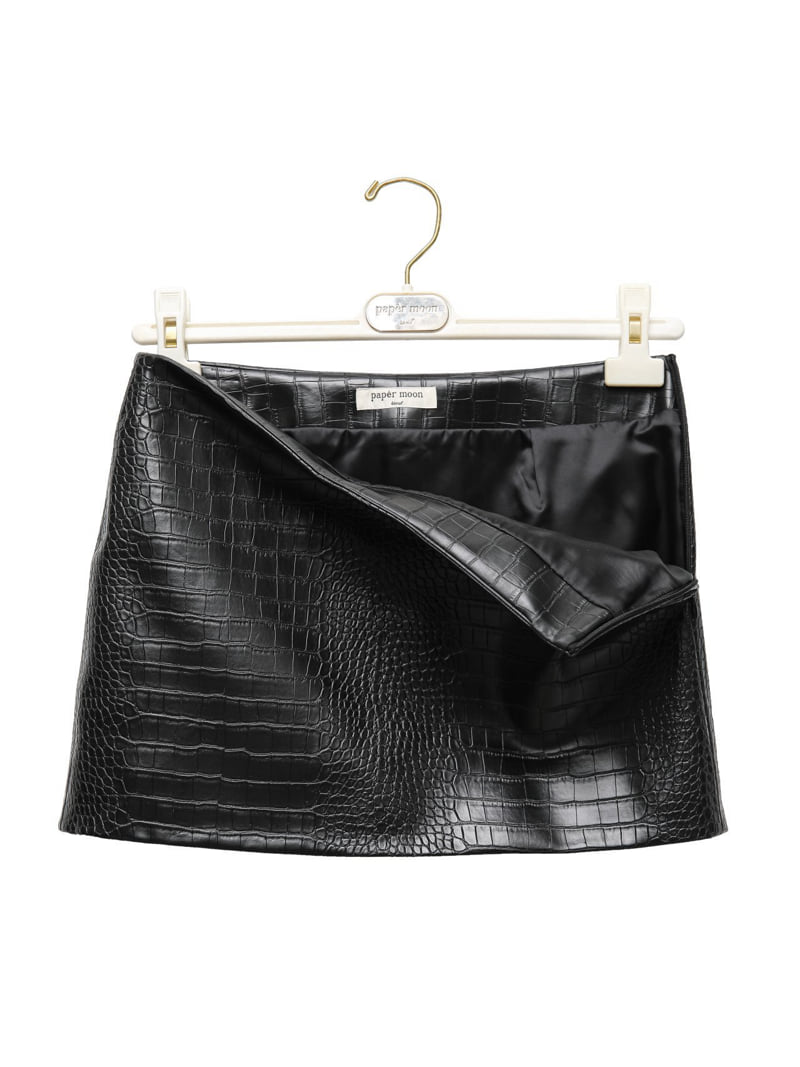 Paper Moon - Korean Women Fashion - #momslook - Cocodile Leather Pattern Mini Skirt - 5