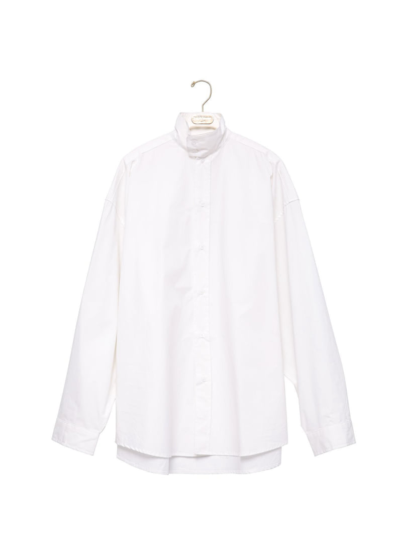 Paper Moon - Korean Women Fashion - #womensfashion - Oversized Cotton Baracuta Neck Button Down Shirt - 4