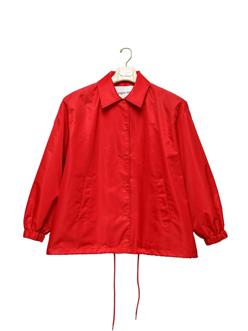 Paper Moon - Korean Women Fashion - #momslook - Oversized Padded Shoulder Snap Button Jacket - 3
