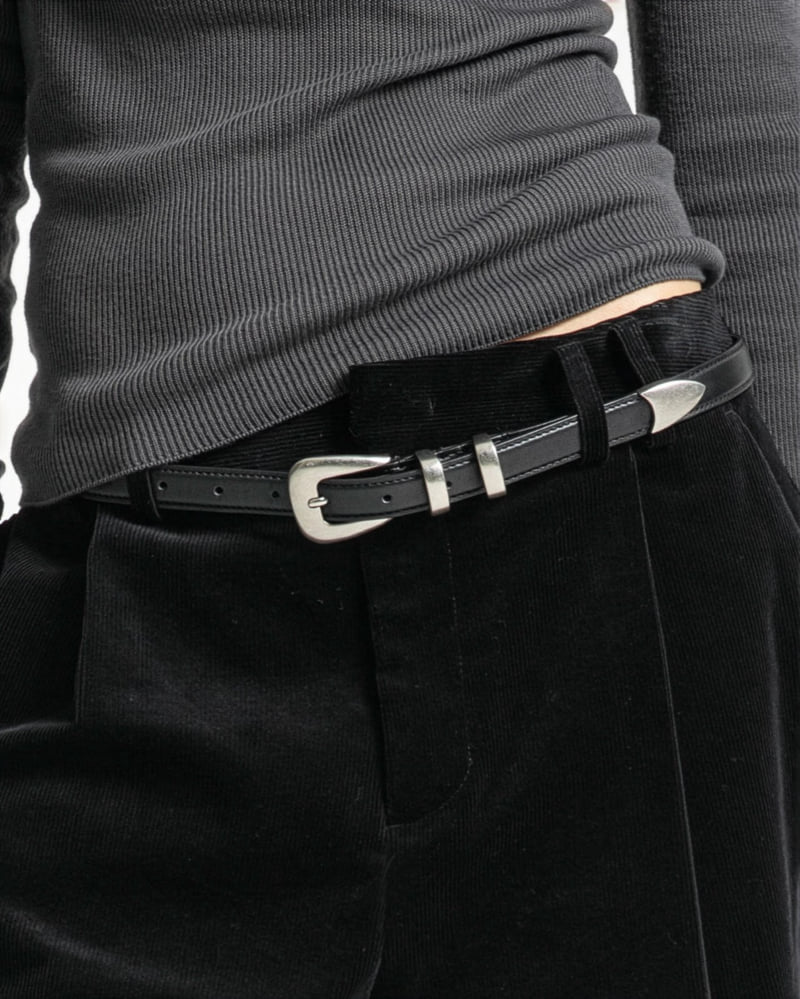 Paper Moon - Korean Women Fashion - #momslook - Classic Western Buckle Leather Belt