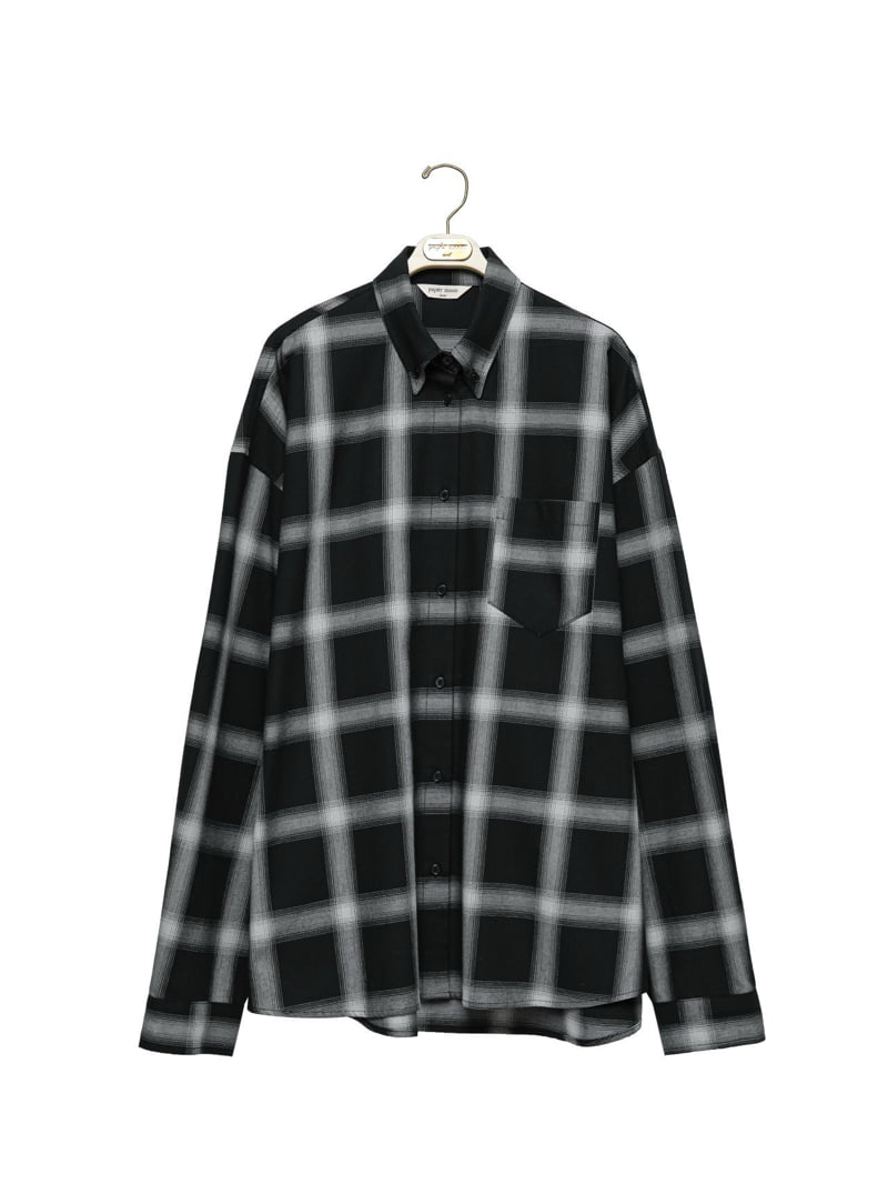 Paper Moon - Korean Women Fashion - #momslook - Oversized Plaid Check Button Down Shirt - 2