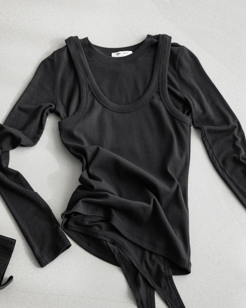 Paper Moon - Korean Women Fashion - #momslook - Sleeveless Rib Jersey Tank Top