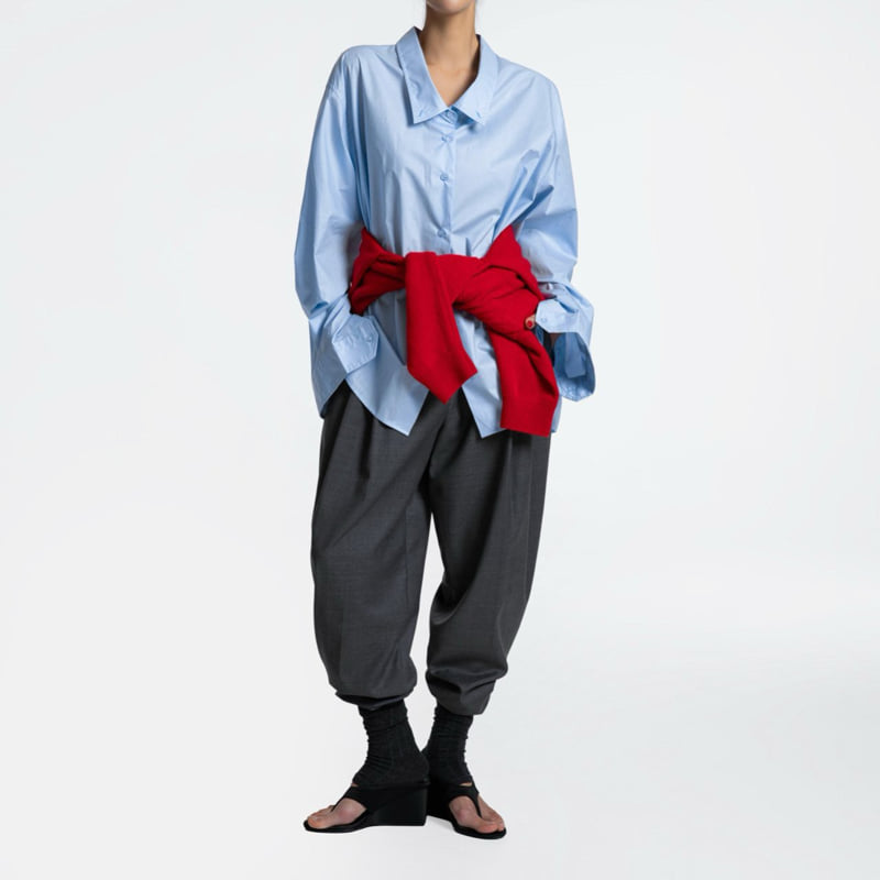 Paper Moon - Korean Women Fashion - #momslook - Double Pintuck Wool Baggy Slacks - 7