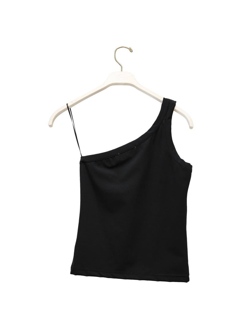 Paper Moon - Korean Women Fashion - #momslook - One Diagonal Line Shoulder Tank Top - 3
