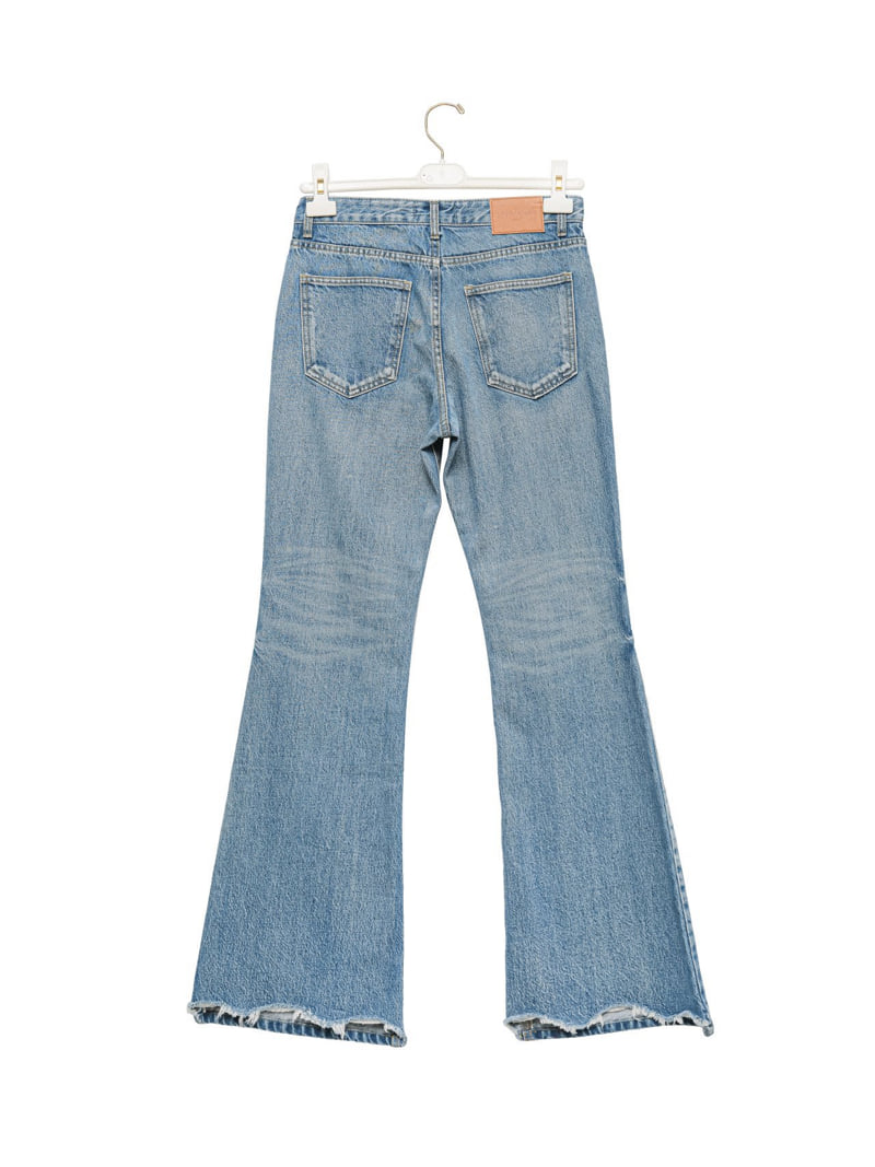 Paper Moon - Korean Women Fashion - #momslook - Classic Flared Denim Blue Jeans - 7