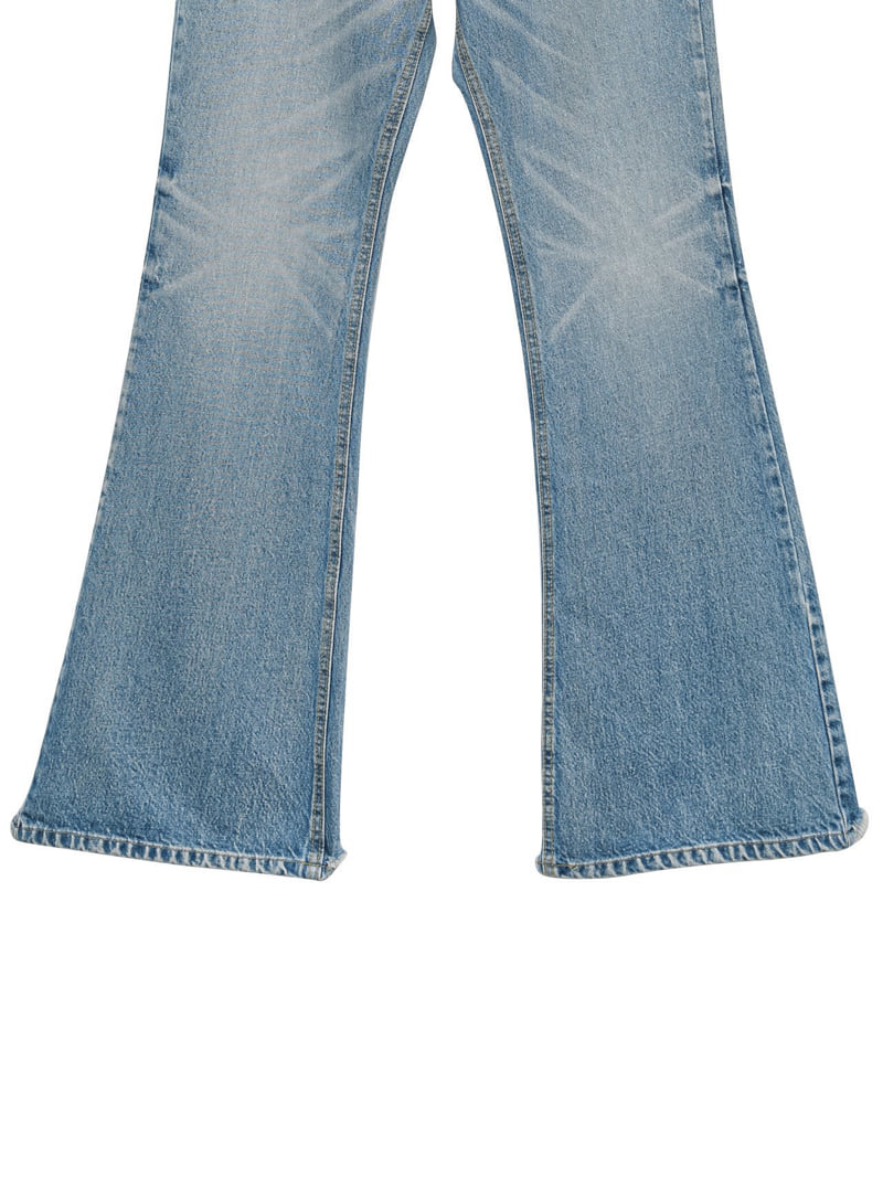 Paper Moon - Korean Women Fashion - #momslook - Classic Flared Denim Blue Jeans - 9