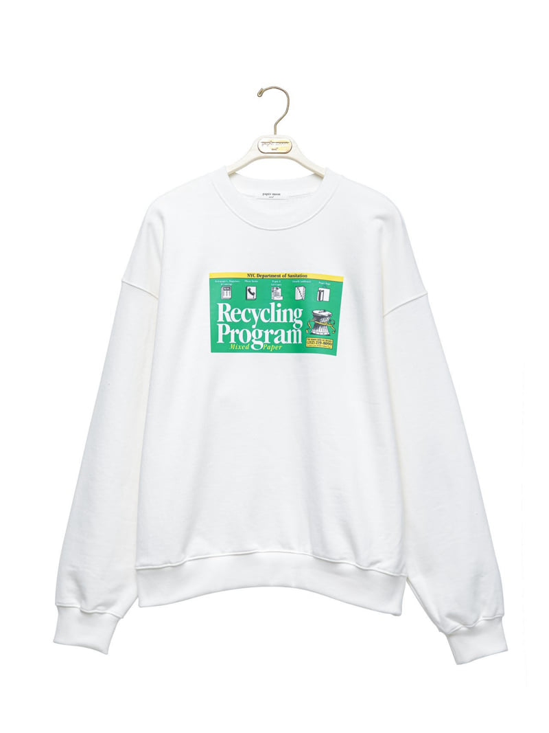 Paper Moon - Korean Women Fashion - #momslook - Recycling Film Print Sweatshirts - 6