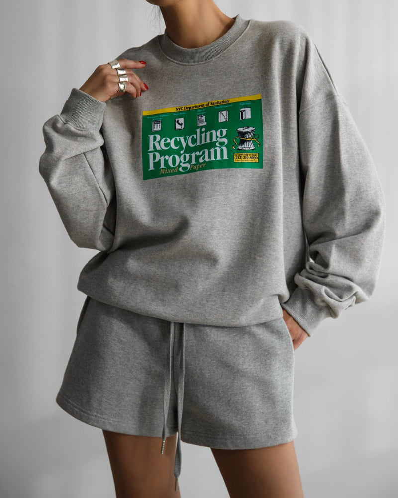 Paper Moon - Korean Women Fashion - #momslook - Recycling Film Print Sweatshirts - 8