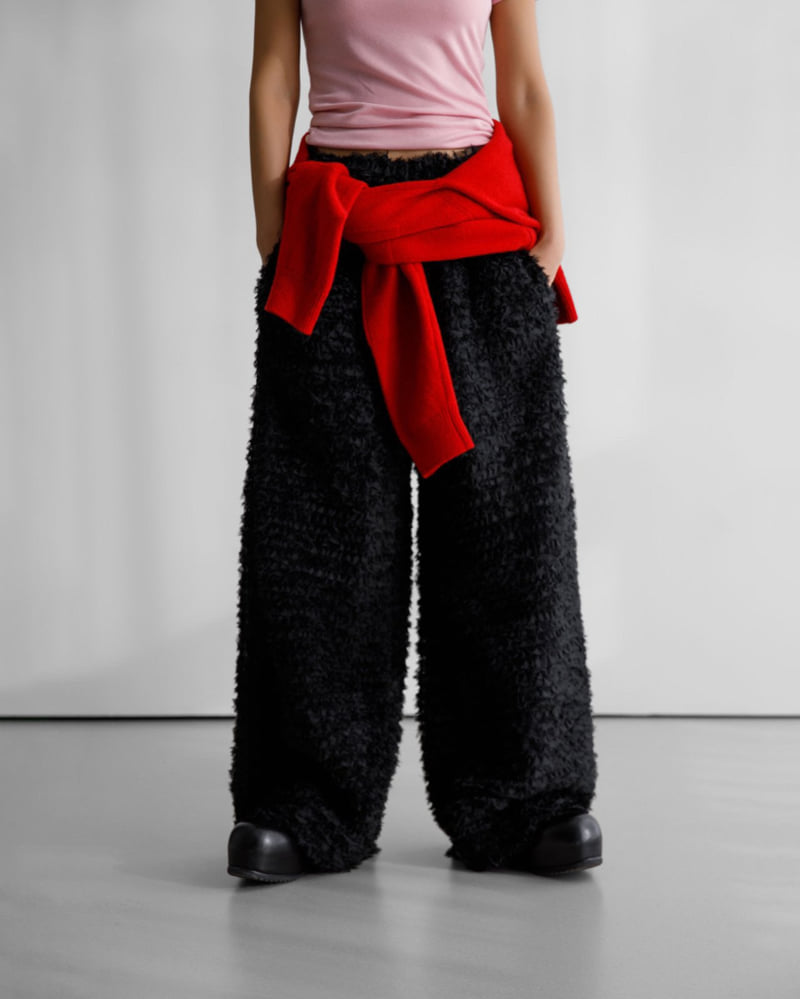 Paper Moon - Korean Women Fashion - #womensfashion - Lux Feather Lace Detail Wide Trousers - 4