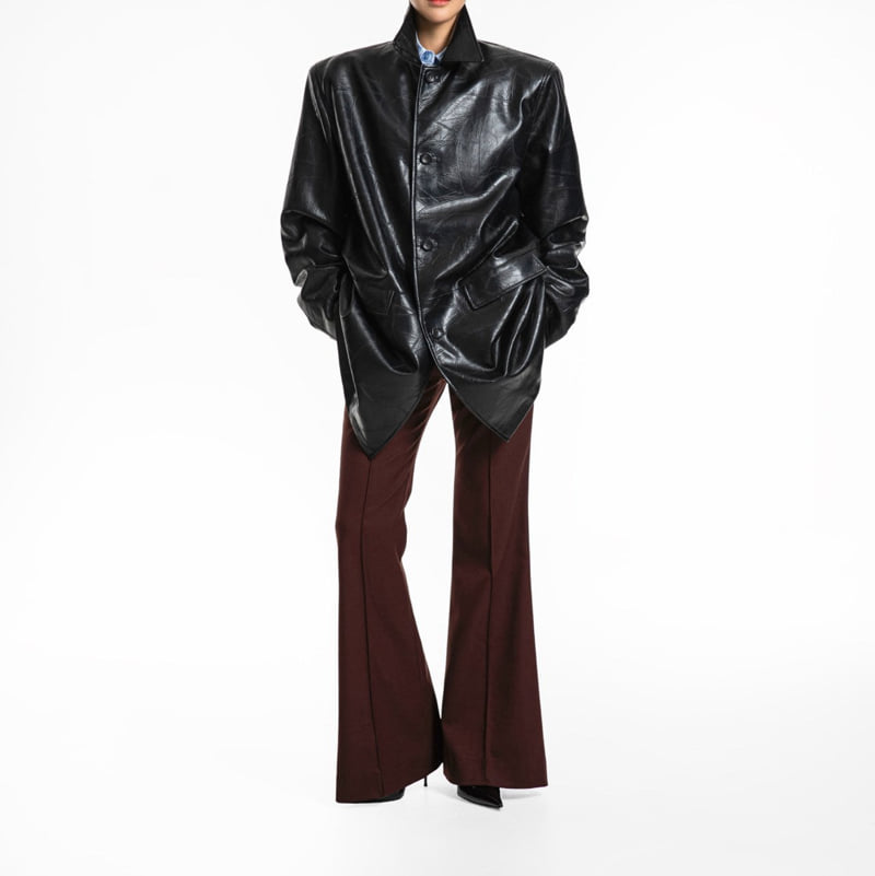 Paper Moon - Korean Women Fashion - #momslook - Front Crease Pintuck Flared Pants - 11