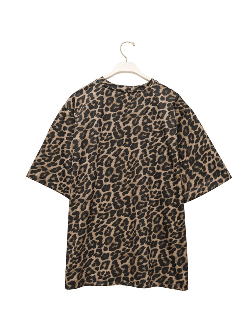 Paper Moon - Korean Women Fashion - #momslook - Oversized Leopard Print Tee - 6