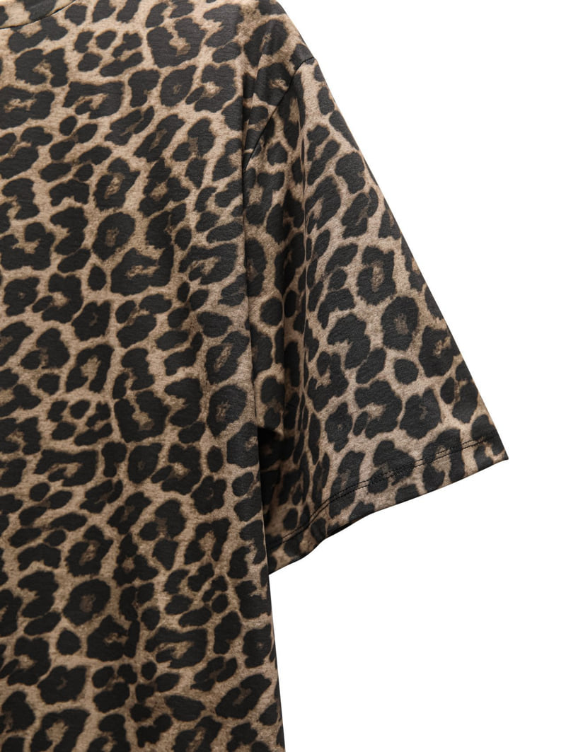 Paper Moon - Korean Women Fashion - #momslook - Oversized Leopard Print Tee - 8