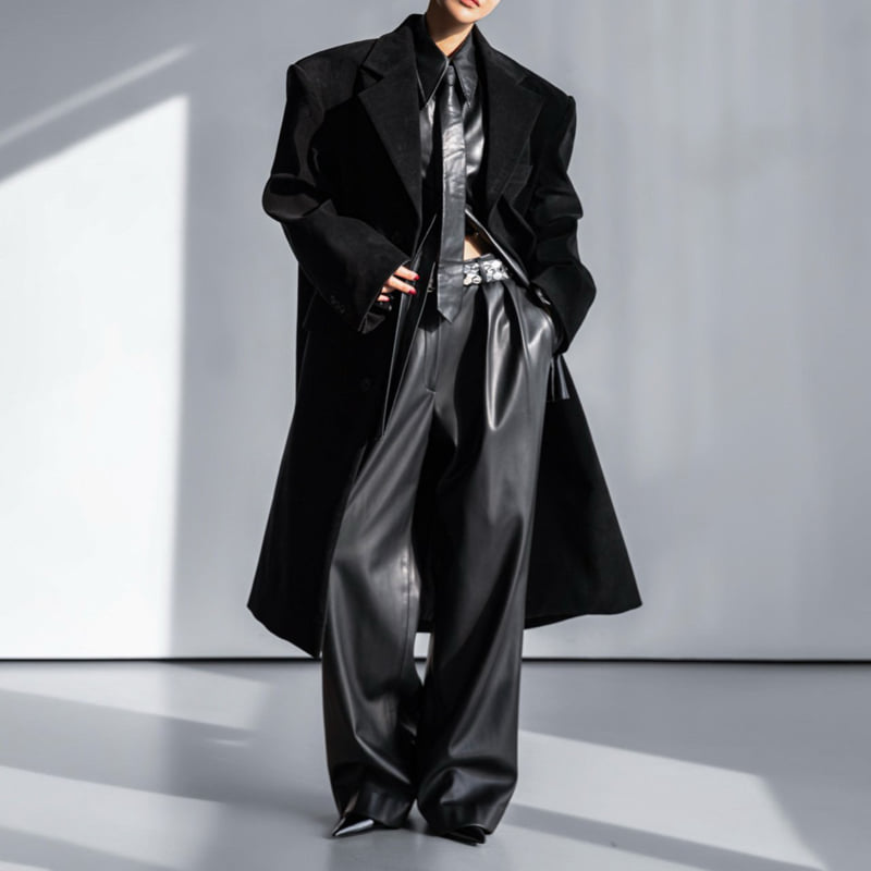 Paper Moon - Korean Women Fashion - #womensfashion - Oversized Hidden Button Single Dobby Coat - 4